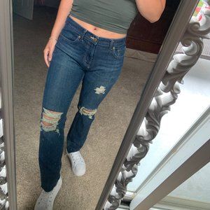 dark wash Levi 511 ripped